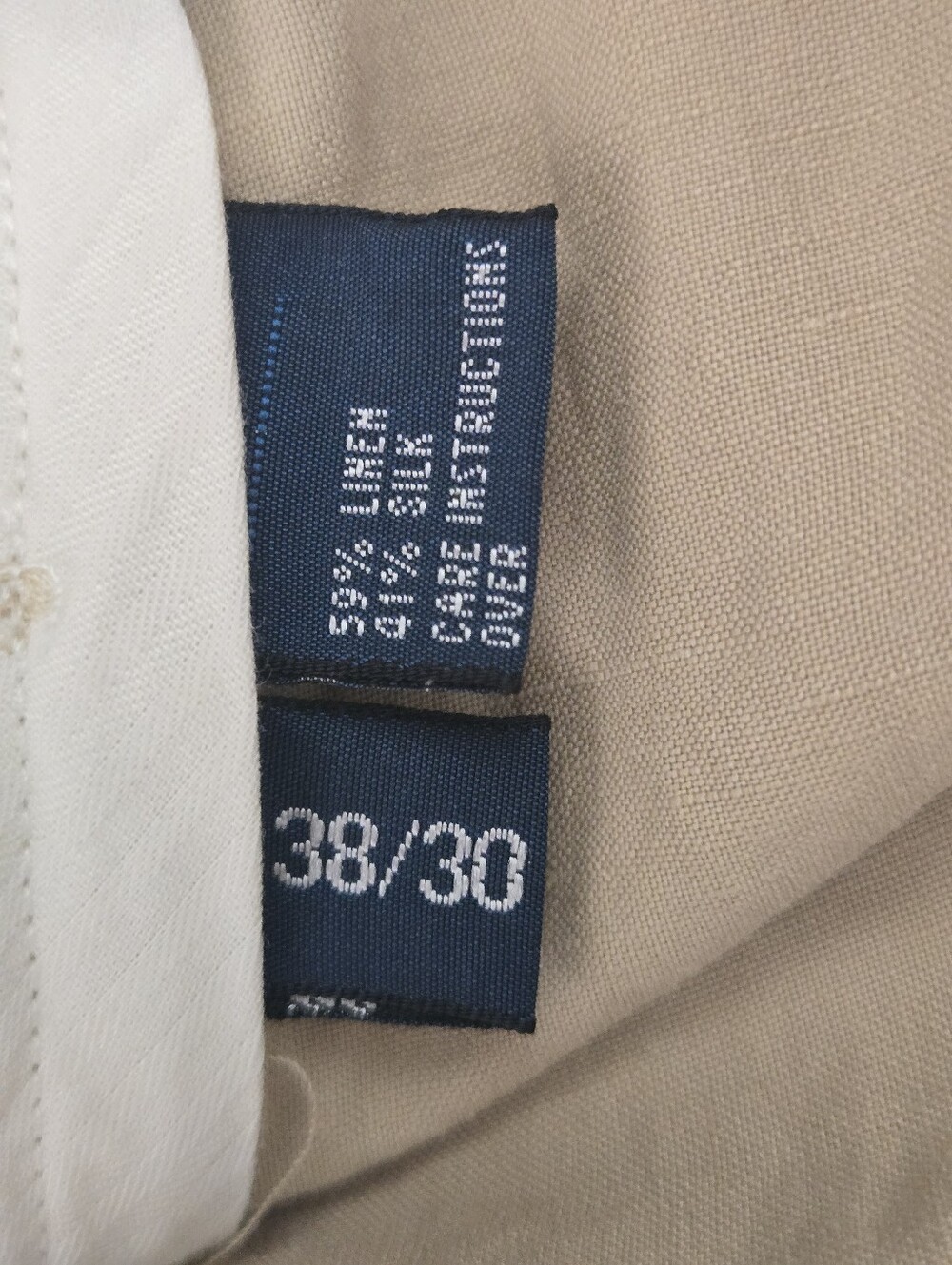 Polo Ralph Lauren Men's Linen/Silk Blend Pants 38/30 NWT Beige Lightweight - Picture 4 of 7
